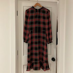 J.Crew factory size 8 tartan midi length dress